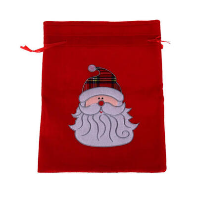 Christmas Velvet Embroidered Pouches Presents Bag Gift Bags