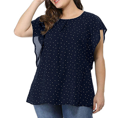 Roseonmyhand Womens Summer Plus Size Ruffle Sleeve Shirt Top Polka Dot Chiffon Blouse
Roseonmyhand Womens Summer Plus Size Ruffle Sleeve Shirt Top Polka Dot Chiffon Blouse