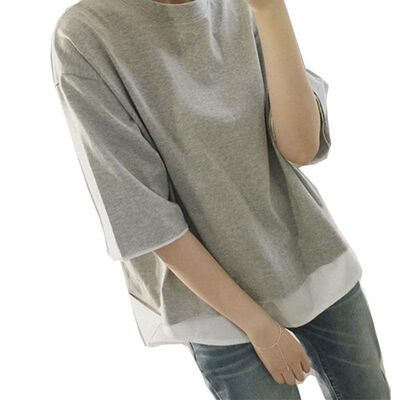 Fake Two Short-sleeved T-shirts Female Round Neck Solid Color Pullover Loose Women Tops -2XL
Fake Two Short-sleeved T-shirts Female Round Neck Solid Color Pullover Loose Women Tops -2XL