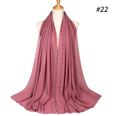 Monochrome pleated pearl chiffon ethnic womens headscarf new Muslim solid color hijab manufacturer MSL021
Monochrome pleated pearl chiffon ethnic womens headscarf new Muslim solid color hijab manufacturer MSL021