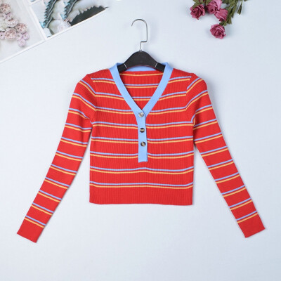 Retro chic womens sweaters striped v neck korean style ladies slim fit jumpers autumn female clothes pull pullover
Retro chic womens sweaters striped v neck korean style ladies slim fit jumpers autumn female clothes pull pullover