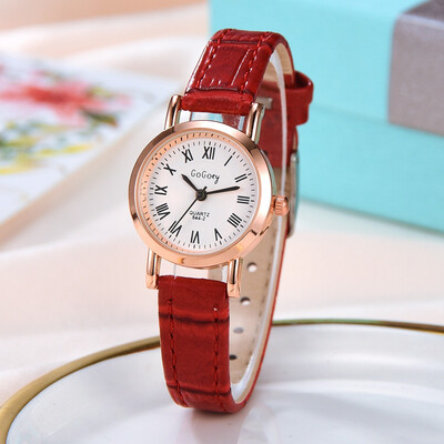 RM Fashion Simple Monochrome Thin Belt Watch Leather With Small Dial Ladies Watch