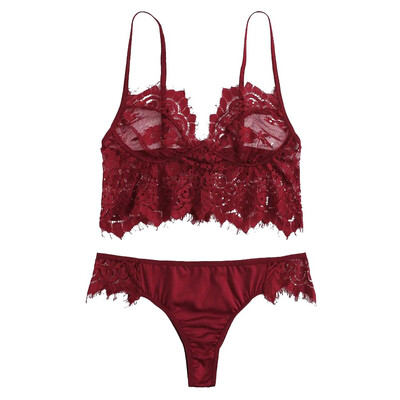 Toponeto New Sexy Women Eyelash Floral Lace Longline Lingerie Set V-Neck Bra With Thong
Toponeto New Sexy Women Eyelash Floral Lace Longline Lingerie Set V-Neck Bra With Thong