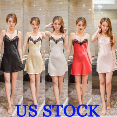 US Women Ladies Satin Silk Lace Lingerie Pajamas Night Dress Nightgown Sleepwear
US Women Ladies Satin Silk Lace Lingerie Pajamas Night Dress Nightgown Sleepwear