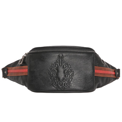 Korean version of mens bags fashion chest bag small bag simple leather Chao mens chest bag retro backpack large waistbag