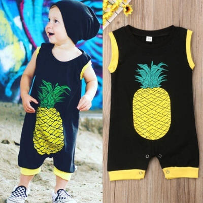Baby Boy Summer Casual Pineapple Print Sleeveless Round Neck Romper Jumpsuit Bodysuit Clothes Outfits
Baby Boy Summer Casual Pineapple Print Sleeveless Round Neck Romper Jumpsuit Bodysuit Clothes Outfits