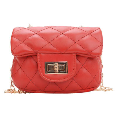 Girls PU Leather Geometry Diamond Kids Messenger Shoulder Bags Small Bags