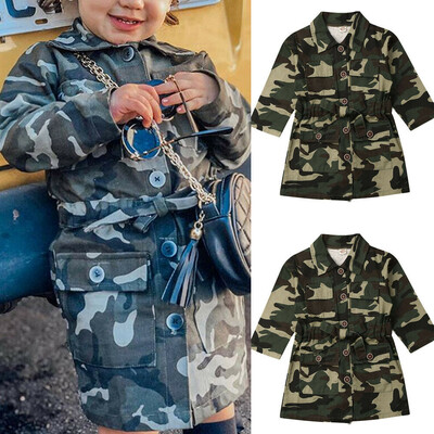 Toddlers Girl Long Sleeve Trench Casual Camouflage Jacket Knee Coat Outwear
Toddlers Girl Long Sleeve Trench Casual Camouflage Jacket Knee Coat Outwear