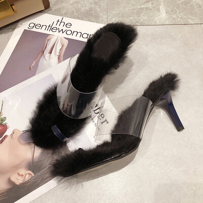 Fur slippers ladiessummer transparent glue toe-set half-slippers high-heeled slippers ladies shoes autumn
Fur slippers ladiessummer transparent glue toe-set half-slippers high-heeled slippers ladies shoes autumn