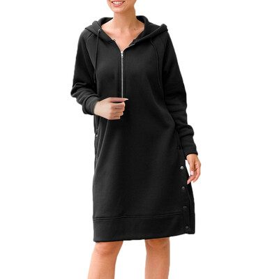 Autumn And Winter New Solid Color Long Hem Buttoned Slit Long-sleeved Hooded Sweater Coat
Autumn And Winter New Solid Color Long Hem Buttoned Slit Long-sleeved Hooded Sweater Coat