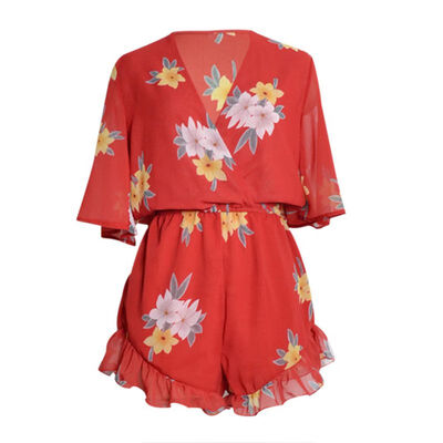 Brand New summer floral print short sleeve ruffles women playsuit jumpsuit rompers beach style short overalls
Brand New summer floral print short sleeve ruffles women playsuit jumpsuit rompers beach style short overalls