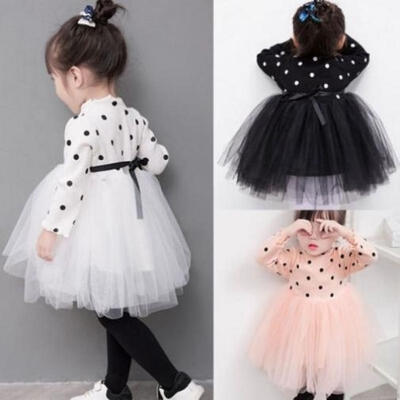 Toddler Kids Baby Girls Long Sleeve Dot Lace Splice Mini Dress Princess Tulle Pary Tutu Dress
Toddler Kids Baby Girls Long Sleeve Dot Lace Splice Mini Dress Princess Tulle Pary Tutu Dress