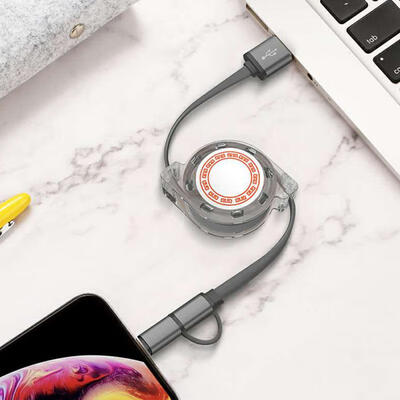 Retractable Charging Cable Lightning MicroUSB 2-in-1 21A USB Charging Cable For Huawei Xiaomi 33ft-1m
Retractable Charging Cable Lightning MicroUSB 2-in-1 21A USB Charging Cable For Huawei Xiaomi 33ft-1m