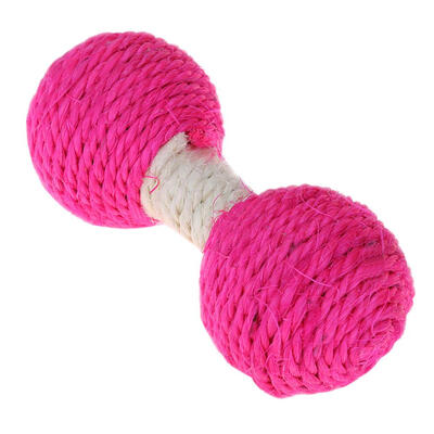 Cat Kitten Sisal Hemp Dumbbell Toys Pets Scratch Chew Teaser Squeaky Toy