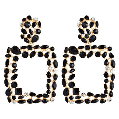 Golden Square Metal Swing Earrings for Women Fashion