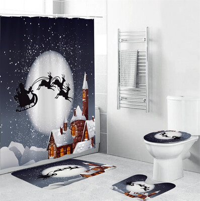 〖Follure〗4Pcs Christmas shower Curtain Bathroom Anti-slip Carpet Rug Toilet Cover Mat Set
〖Follure〗4Pcs Christmas shower Curtain Bathroom Anti-slip Carpet Rug Toilet Cover Mat Set