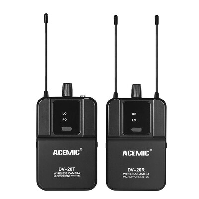 ACEMIC DV-20 UHF True Diversity Wireless Microphone System Lavalier Mic 100M Effective Range with Transmitter & Receiver for DSLR
ACEMIC DV-20 UHF True Diversity Wireless Microphone System Lavalier Mic 100M Effective Range with Transmitter & Receiver for DSLR