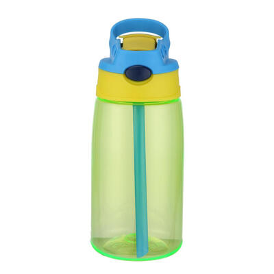 Portable 480mL Plastic Drinking Cup Leakproof Sports Water Bottle wStraw