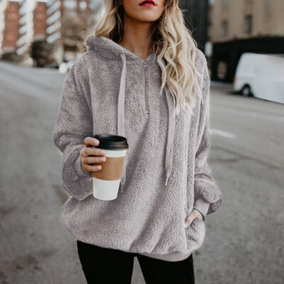 Sweater Womens Long Sleeve Hooded Solid Color Sweater Casual Zipper Warm Coat
Sweater Womens Long Sleeve Hooded Solid Color Sweater Casual Zipper Warm Coat