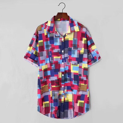 Tailored Mens Ethnic Printed Stand Collar Colorful Stripe Short Sleeve Loose Shirt
Tailored Mens Ethnic Printed Stand Collar Colorful Stripe Short Sleeve Loose Shirt