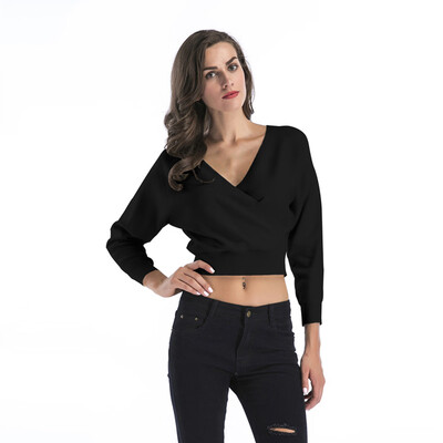 Tailored Womens Deep V-neck Bat Sleeve Short Solid Color Knit Sweatershirt Blouse Top
Tailored Womens Deep V-neck Bat Sleeve Short Solid Color Knit Sweatershirt Blouse Top