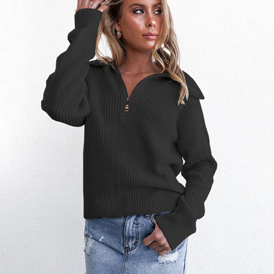 〖Follure〗Women Solid Sweater Long Sleeve V-Neck With Zipper knitting Sweater Tops 
〖Follure〗Women Solid Sweater Long Sleeve V-Neck With Zipper knitting Sweater Tops
