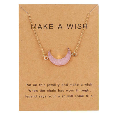 Rinhoo 8 Colors Moon Shape Druzy Necklace Fashion Resin Faux Stone Necklace Gold Color Paper Wish Card Jewelry for Women Girls
Rinhoo 8 Colors Moon Shape Druzy Necklace Fashion Resin Faux Stone Necklace Gold Color Paper Wish Card Jewelry for Women Girls