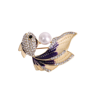 Cute Goldfish Brooches for Women Jewelry Trendy Pearl Crystal Paved Costume Collar Lapel Enamel Pin Fish Animal Brooch
Cute Goldfish Brooches for Women Jewelry Trendy Pearl Crystal Paved Costume Collar Lapel Enamel Pin Fish Animal Brooch