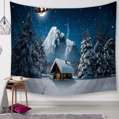 Toponeto Christmas Tapestry Santa Print Wall Hanging Tapestry Art Home Decor