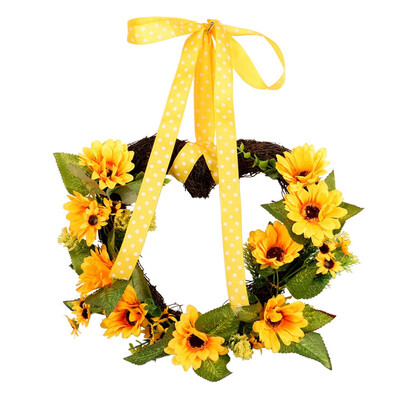 Heart-Shaped Artificial Flower Wreath Garland With Yellow Sunflower And Green Leaves Front Door Window Wedding Party Decoration
Heart-Shaped Artificial Flower Wreath Garland With Yellow Sunflower And Green Leaves Front Door Window Wedding Party Decoration