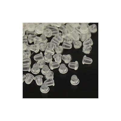 Plastic Earring Ear Nuts Clear 4x4mm Hole 1mm about 600pcbag