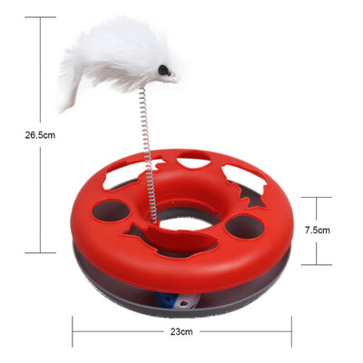 Cat training toys Single-layer Amusement Plate Mouse Cat Toys Cat Turntable Pet Interactive Toys Cat Supplies pet gato 4 Colos