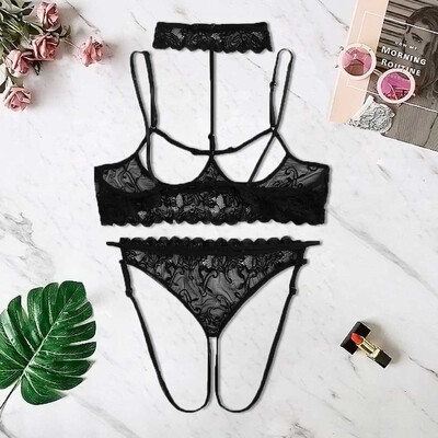 Gobestart Fashion Women Sexy Open Crotch Hollow Out Lingerie Black Plus Size Bra Thong Set
Gobestart Fashion Women Sexy Open Crotch Hollow Out Lingerie Black Plus Size Bra Thong Set