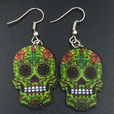 Women Punk Skull Stud Earrings Fashion Jewelry