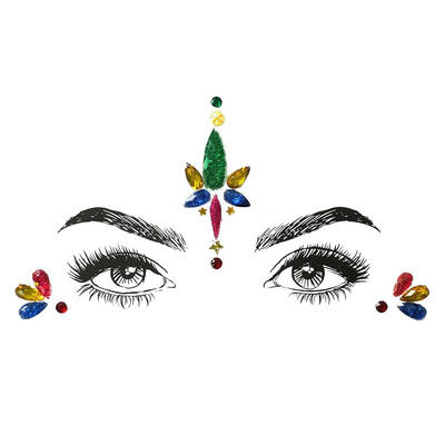 Glitter Gems Rhinestones Adhesive Temporary Festival Face Tattoo Stickers