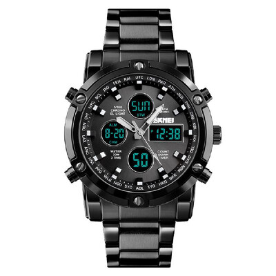Fashion Watch Trend Multi-functional Three Time Large Dial Business Mens Electronic Steel Band Watches BlackBlack
Fashion Watch Trend Multi-functional Three Time Large Dial Business Mens Electronic Steel Band Watches BlackBlack