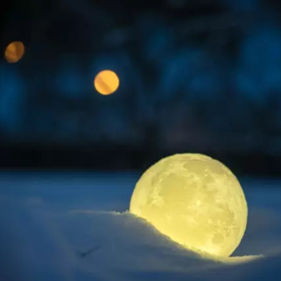 〖Follure〗3D USB LED Magical Moon Night Light Moonlight Table Desk Moon Lamp Gift 8cm