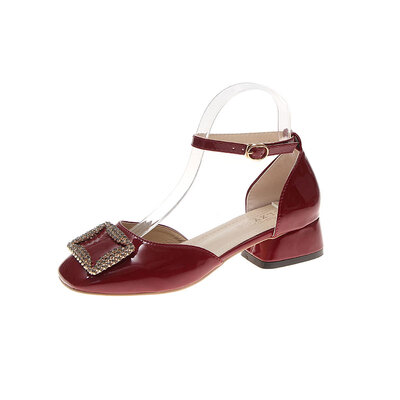 Xia&Han edition square button single shoe sweetness&retro-style one-character button thick-heeled middle-heeled Baotou sa
Xia&Han edition square button single shoe sweetness&retro-style one-character button thick-heeled middle-heeled Baotou sa