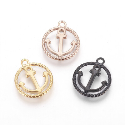 304 Stainless Steel Pendants Ring with Anchor Mixed Color 17x145x15mm Hole 16mm
304 Stainless Steel Pendants Ring with Anchor Mixed Color 17x145x15mm Hole 16mm