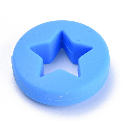 Food Grade Environmental Silicone Beads Chewing Beads For Teethers DIY Nursing Necklaces Making Flat Round with Star DodgerBlu 
Food Grade Environmental Silicone Beads Chewing Beads For Teethers DIY Nursing Necklaces Making Flat Round with Star DodgerBlu