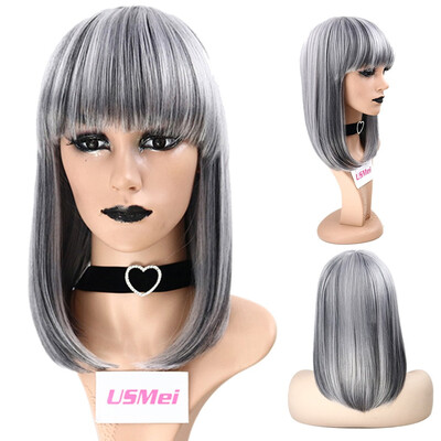 〖Follure〗Mix Lubricious Bobo Wig Head Covers Inclined Bang To Buckle Inside Long Wig
