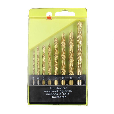 8pcs 3-10mm Titanium-plated Woodworking Three-point Drill Bit Set Wood Timber Drilling Tool Clearing Woodworking Drills
8pcs 3-10mm Titanium-plated Woodworking Three-point Drill Bit Set Wood Timber Drilling Tool Clearing Woodworking Drills