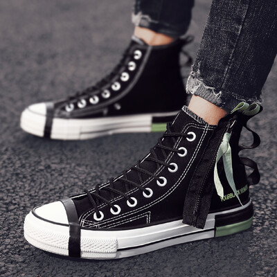 New Zipper Canvas Shoes Mens High Uppers Black Plate Shoes Uzzang Port Trendy Shoes
New Zipper Canvas Shoes Mens High Uppers Black Plate Shoes Uzzang Port Trendy Shoes