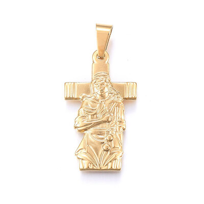 304 Stainless Steel Pendants Large Hole Pendants Crucifix Cross Golden 35x205x3mm Hole 8x5mm
304 Stainless Steel Pendants Large Hole Pendants Crucifix Cross Golden 35x205x3mm Hole 8x5mm