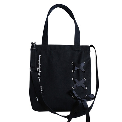 Fashion Ladies Large Capacity Tote Bags Ribbons Lace Up Canvas Shoulder Bags Letter Print Reusable Shopping Bag Travel Handbag 
Fashion Ladies Large Capacity Tote Bags Ribbons Lace Up Canvas Shoulder Bags Letter Print Reusable Shopping Bag Travel Handbag