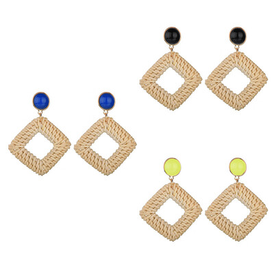 Fashion Women earring Simple rhombus hand-knitted earrings pair yellow young female jewelry
Fashion Women earring Simple rhombus hand-knitted earrings pair yellow young female jewelry