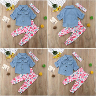 Infant Baby Girls Denim Shirt BlouseFloral PantsHeadband Outfits Clothes Sets 
Infant Baby Girls Denim Shirt BlouseFloral PantsHeadband Outfits Clothes Sets