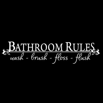 Toponeto BATHROOM RULES Wash Brush Floss Flush Quote Saying Wall Sticker For Bathroom
Toponeto BATHROOM RULES Wash Brush Floss Flush Quote Saying Wall Sticker For Bathroom