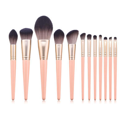 12pcs Rose Gold Make Up Brushes Set Blush Eyeshadow Brush Beauty Tools
