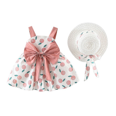 Baby Girls Dress With Hat Toddler Fruit Pattern Sleeveless Strap Dresses Casual Sundress With Hat
Baby Girls Dress With Hat Toddler Fruit Pattern Sleeveless Strap Dresses Casual Sundress With Hat